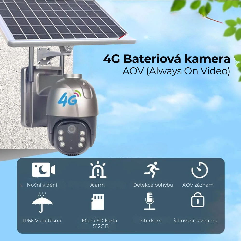 4G Bateriová kamera AOV (Always On Video)